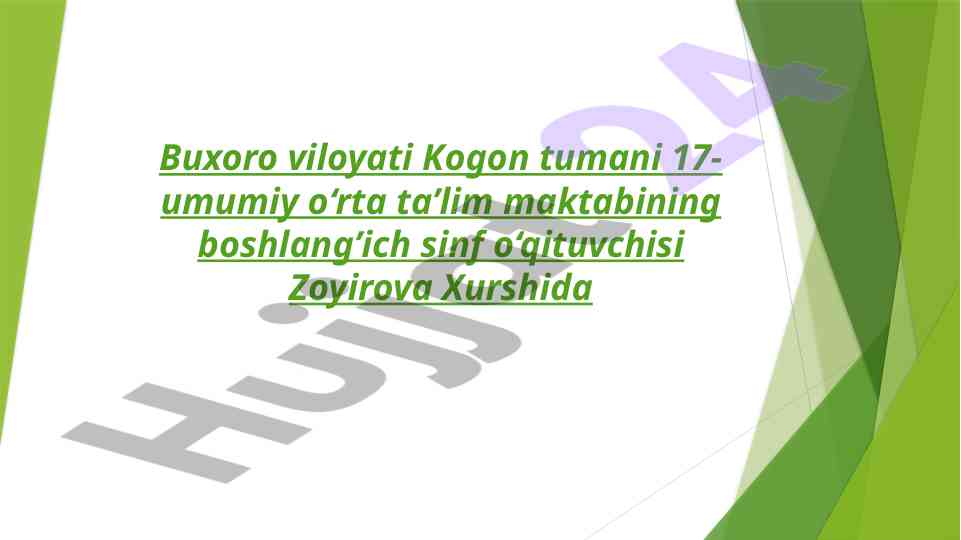 O‘qituvchilar uchun 1 dan 10 gacha sonlarni raqamlash
