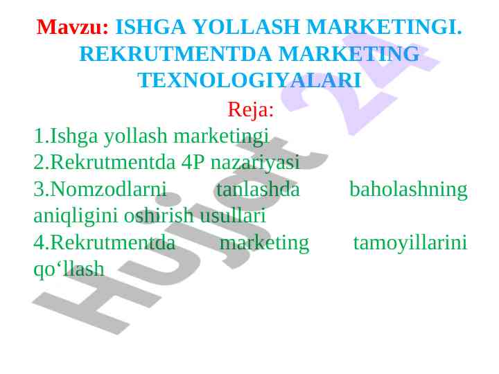 Ishga yollash marketingi va rekrutment strategiyalari