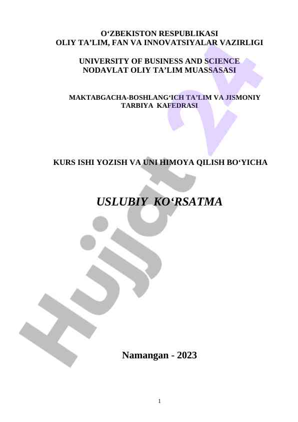 Kurs ishini yozish uslubiy ko‘rsatma 2023