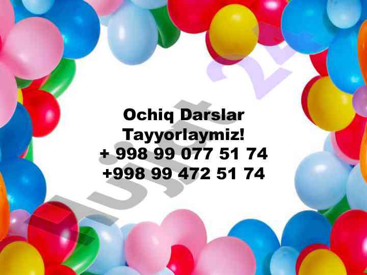 Ochiq darslar tayyorlash bo'yicha qo'llanma