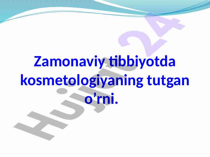 Zamonaviy tibbiyotda kosmetologiyaning o'rni