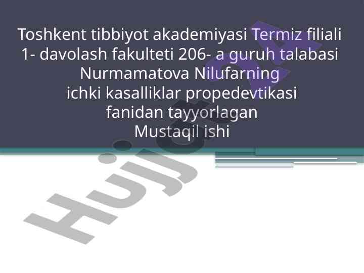 Amaliy kӧnikmalarni topshirish: ōpka perkussiyasi