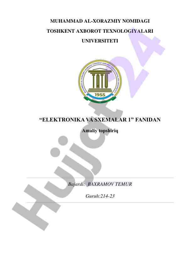 Kompyuterning tashkiliy qismlari amaliy topshiriq
