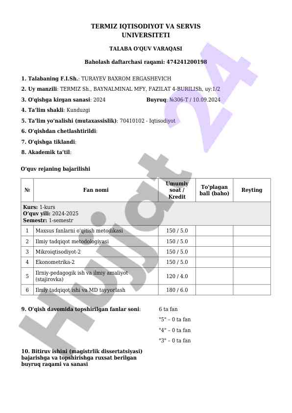 Termiz iqtisodiyot va servis universiteti talabalari