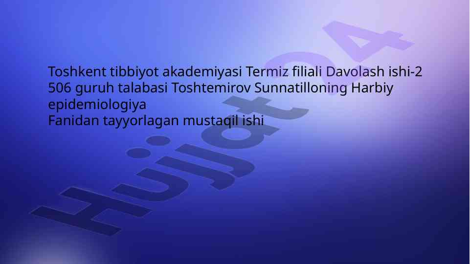 Sanitariya-epidemiologik razvetka bakteriologik tahlil