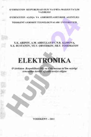 Elektronika darsligi: yarimo‘tkazgichlar va analog qurilmalar