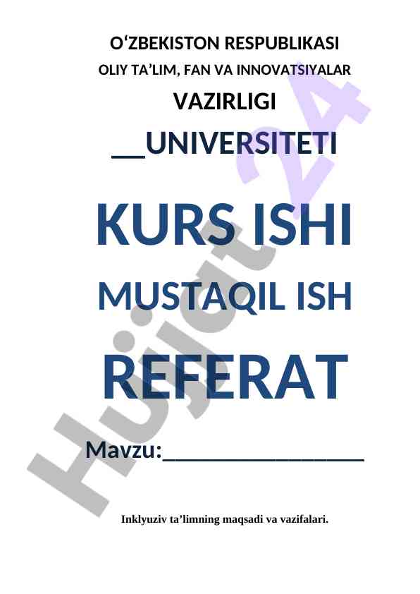 INKLYUZIV TA’LIMNING MAQSADI VA VAZIFALARI
