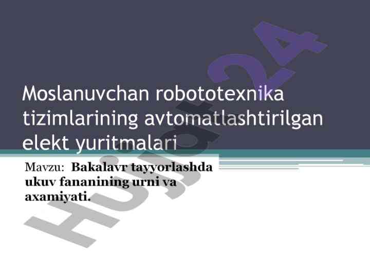 Avtomatlashtirilgan elekt yuritmalari tizimlari