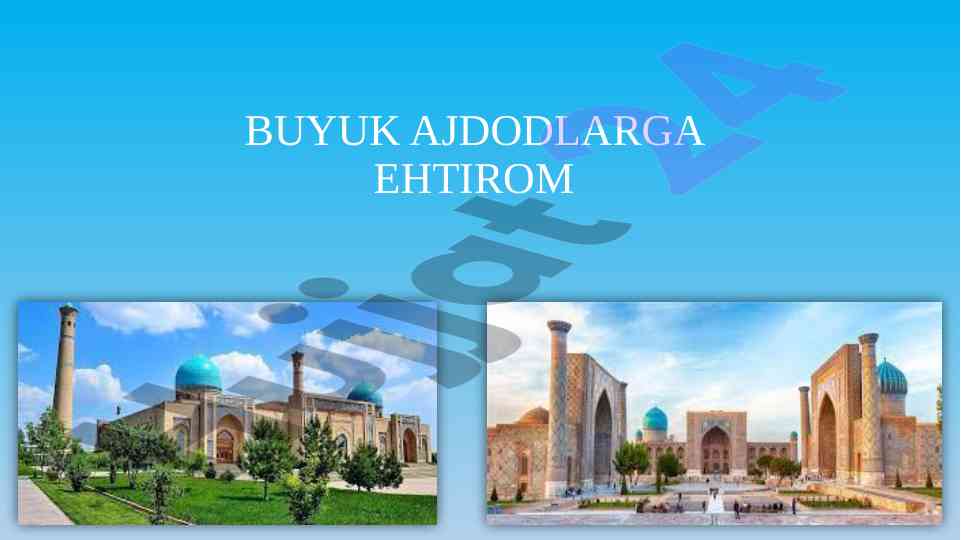 O‘zbekistonda uchinchi renessansni barpo etish