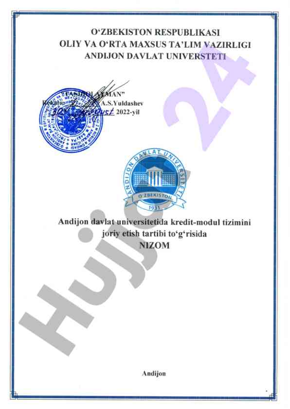 Kredit-modul tizimi joriy etish tartibi andijonda