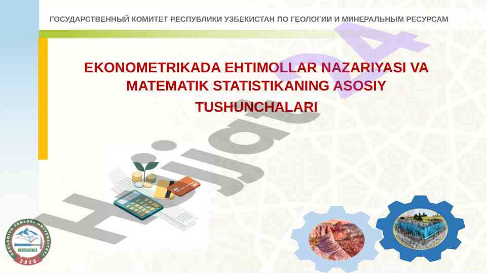 Ehtimollar nazariyasi va matematik statistika asoslari