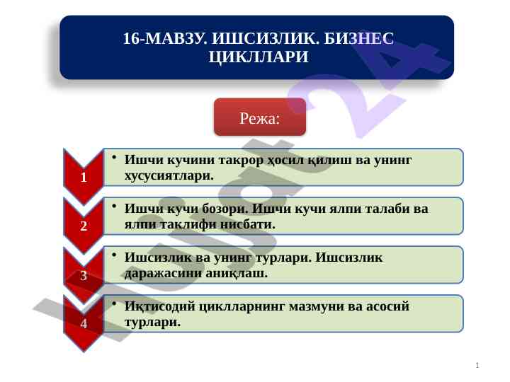 Ishchi kuchining rivojlanishi va ahammiyati