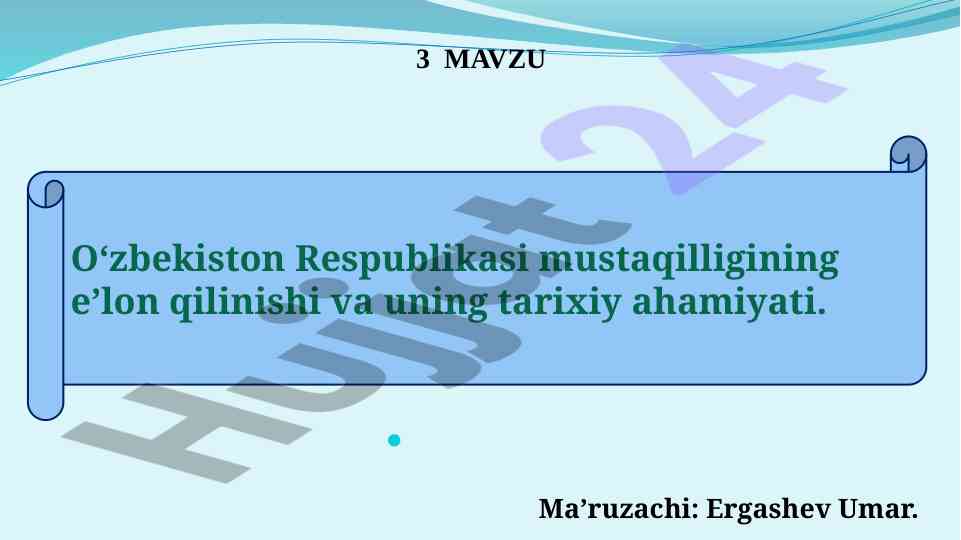 O‘zbekiston respublikasi mustaqilligi tarixi