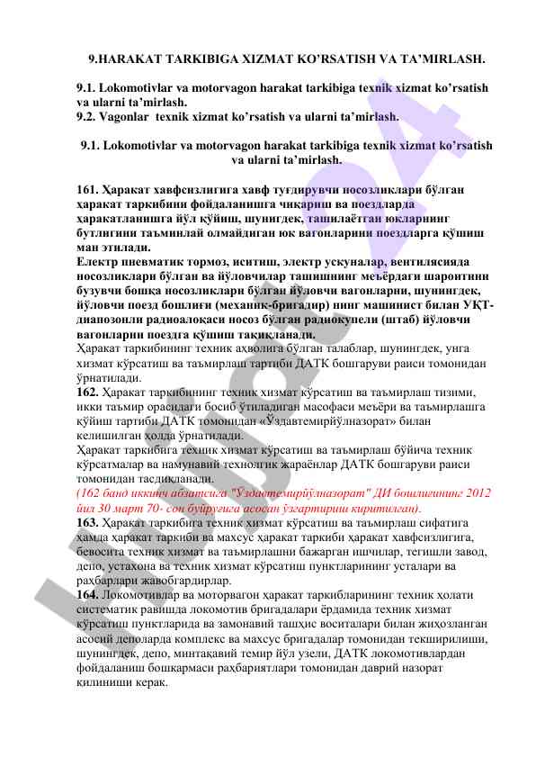Texnik xizmat va ta'mirlashning ahmiyati