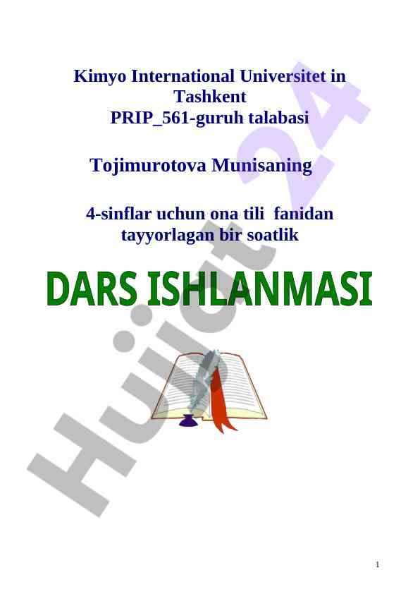 Kishilik olmoshlari yuzasidan umumiy takrorlash darsi