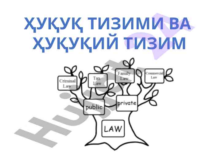 Ҳуқуқ тизими важ ҳуқуқий тизим тушунчаси