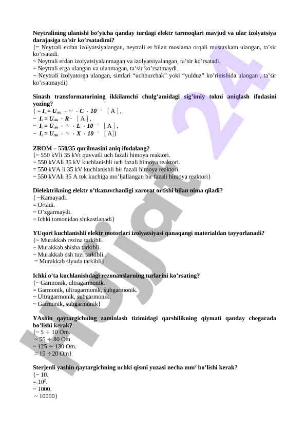 Neytralin ulashishi bo'yicha elektr tarmoq tafsilotlari