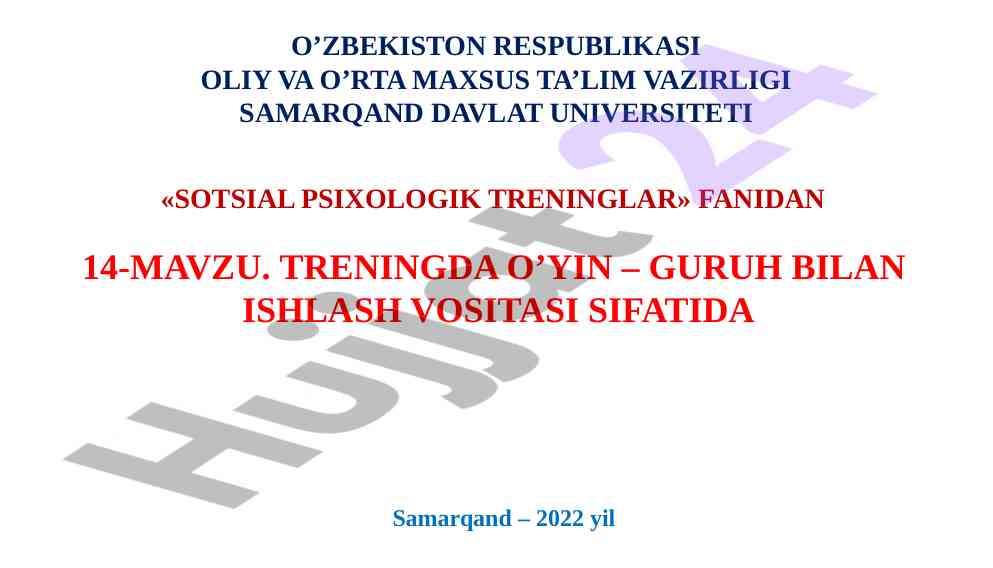 Sotsial psixologik treninglar o‘yin jarayonida