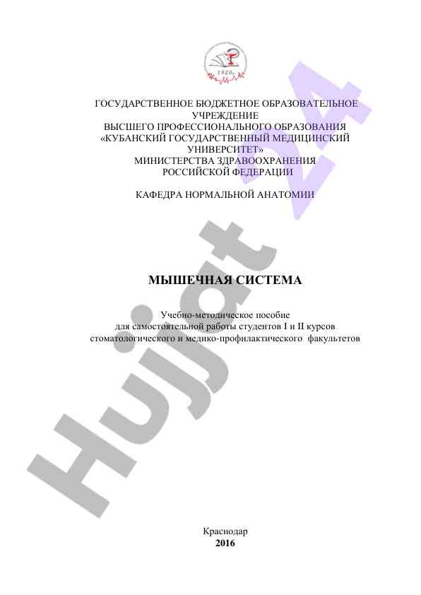 Методическое пособие по мышечной системе