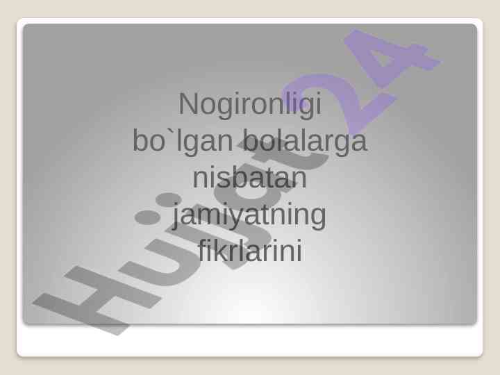 Nogironlar haqida jamiyat fikrlarini o‘zgartirish