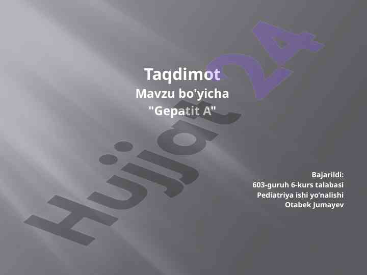 Gepatit a virusining asosiy xususiyatlari va tarqalishi
