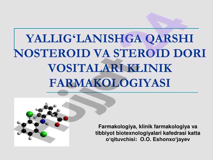 Yalligʻlanishga qarshi dori vositalari klinik farmakologiyasi