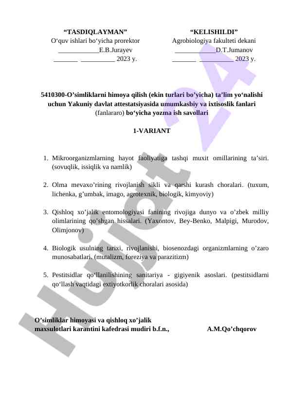 Mikroorganizmlarning hayot faoliyati ta'siri