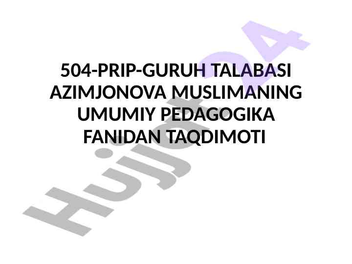 Tarbiyaning umumiy metodlari taqdimoti