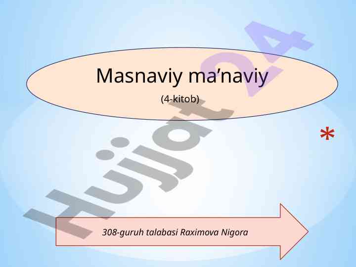 Masnaviy ma'naviy asari mohiyati va kompozitsiyasi