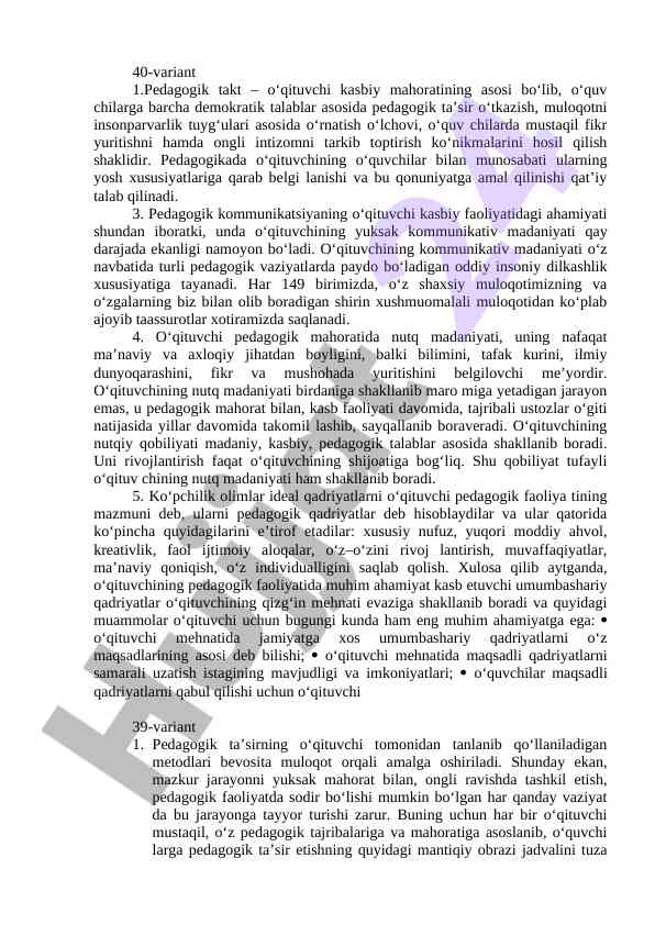 Pedagogik takt va kommunikatsiya ahamiyati