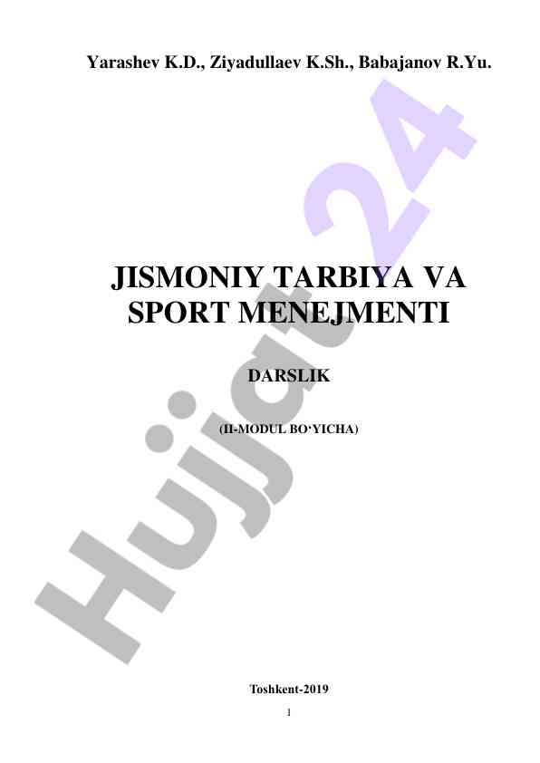 Jismoniy tarbiya va sport menejmenti darslik