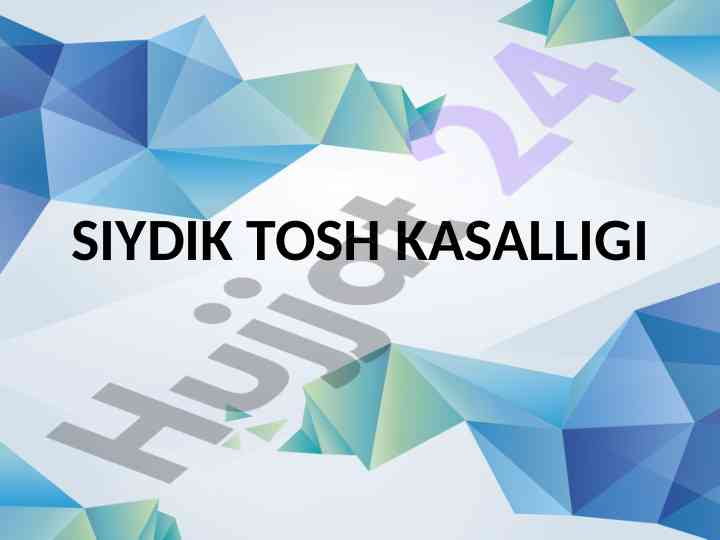 Siydik tosh kasalligi: sabablari va tarqalishi