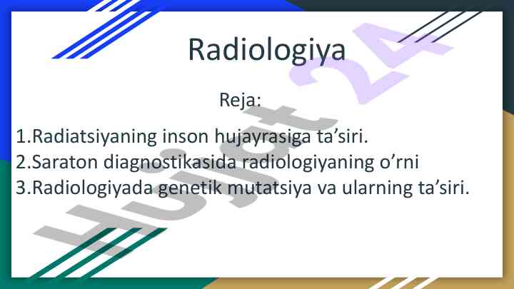 Radiologiya va saraton diagnostika o‘rni