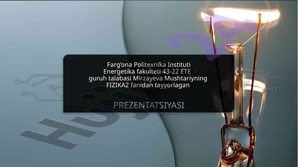 Termoelektron emissiya prezentatsiyasi fiziка fanida