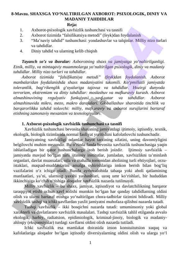 Shaxsga yo'naltirilgan axborot tahlili