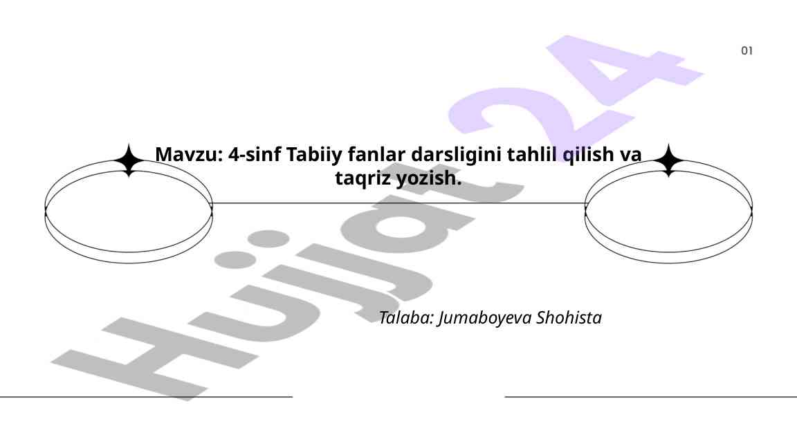 4-SINF TABIY FANLAR DARSLIGINI TAHLIL QILISH