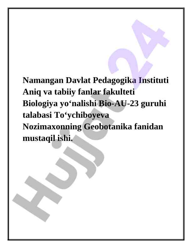 Geobotanika fanidan sinuziya glossariy