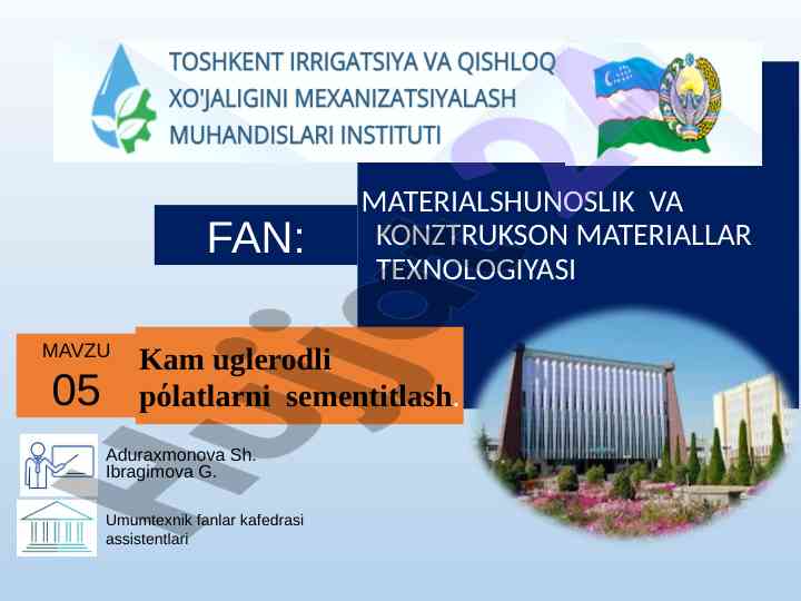 Kam uglerodli po‘latlarni sementitlash texnologiyalari