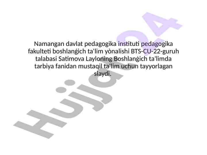 Tarbiya jarayonida oila maktab hamkorligi