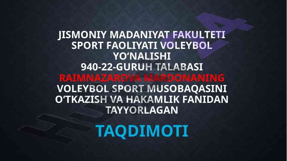 Voleybol musobaqasi turlari va ahamiyati