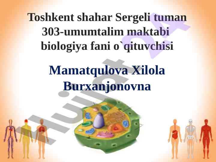 Odam organizmining hujayraviy tuzilishi