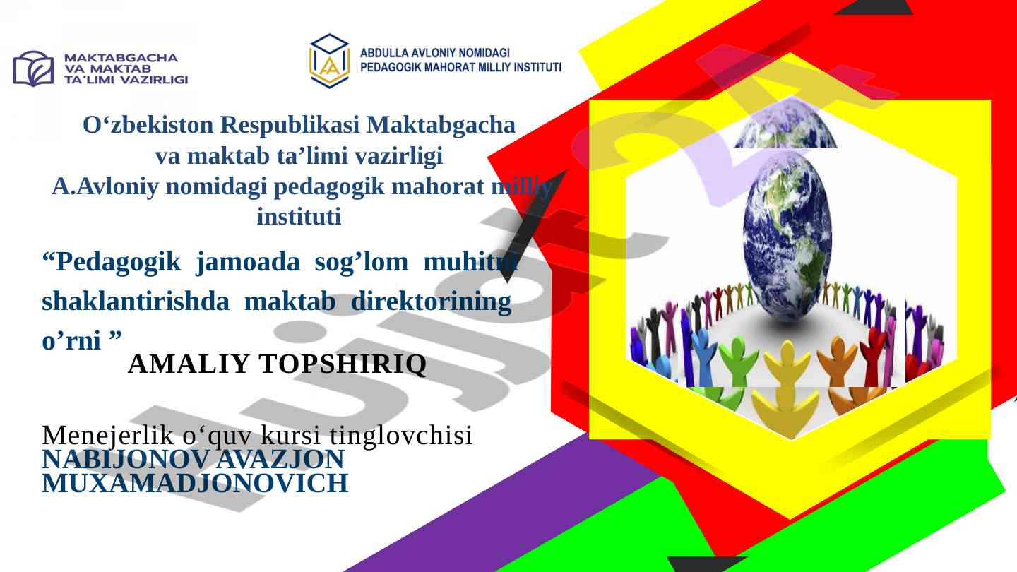 Maktab direktorining rolini shaklantirish