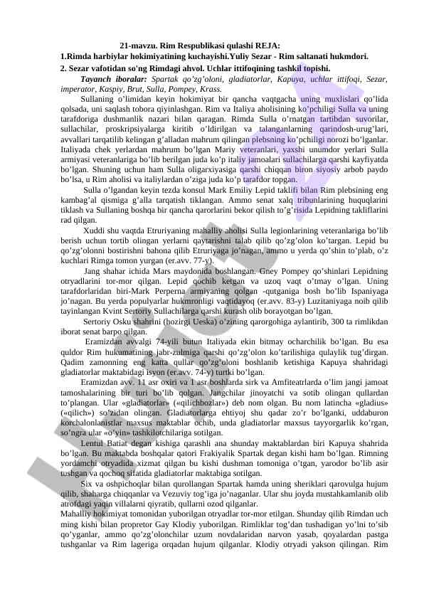 Rim respublikasi qulashi tarixi va sabablari