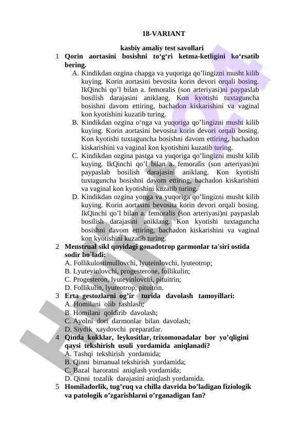 18-variant mavzusidagi referat