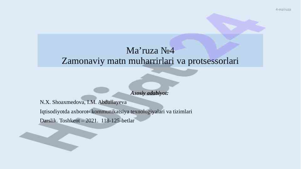 Zamonaviy matn muharrirlari va protsessorlari