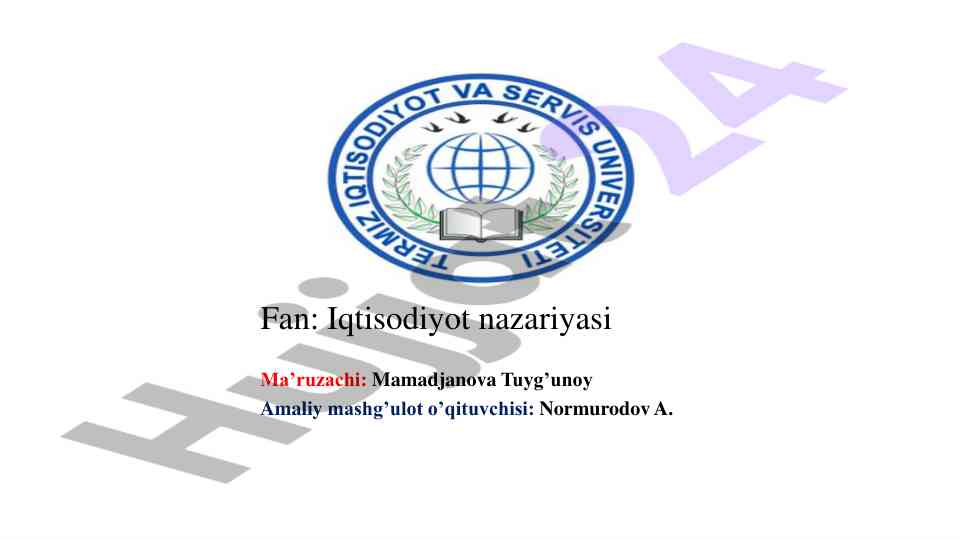 Narxning mohiyati va shakllanish xususiyatlari