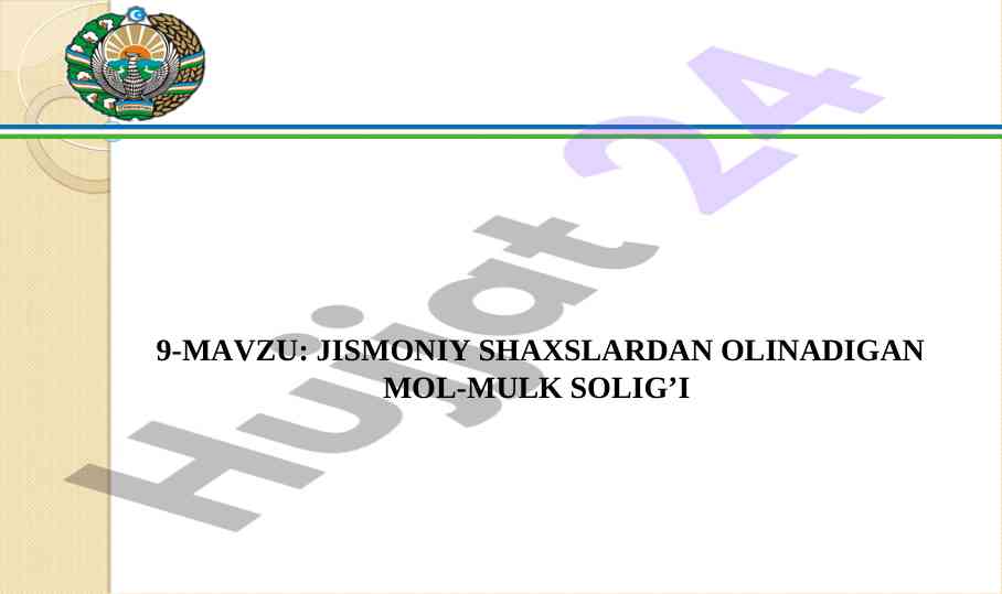Jismoniy shaxslardan olinadigan mol-mulk solig‘i