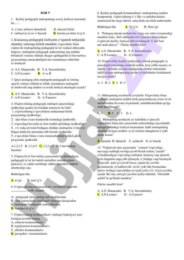 Kasbiy pedagogik muloqotning asosiy faoliyat mazmuni