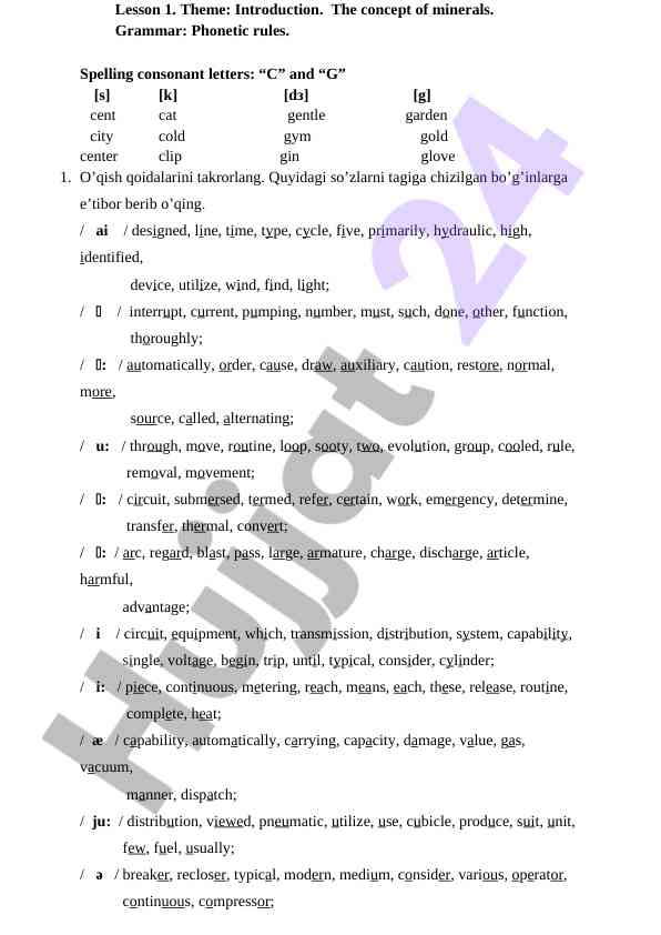 Introduction to mineral concepts and grammar rules