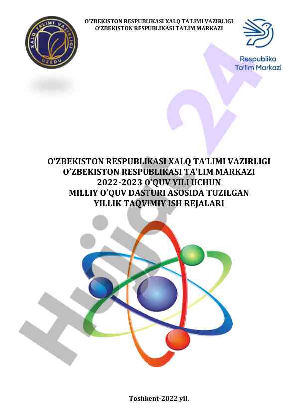 Yillik taqvim ish rejalari jismoniy tarbiya fani